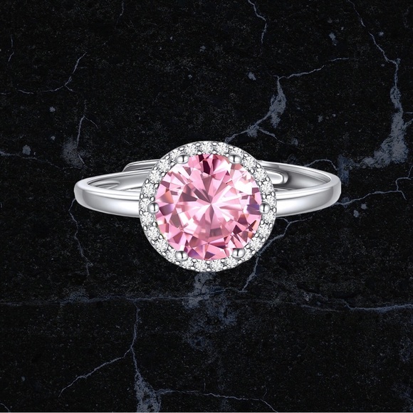 BEAUTIFUL STERLING SILVER RING WITH ROUND TOURMALINE STONE! ADJUSTS SIZES 6-11 - Picture 2 of 13